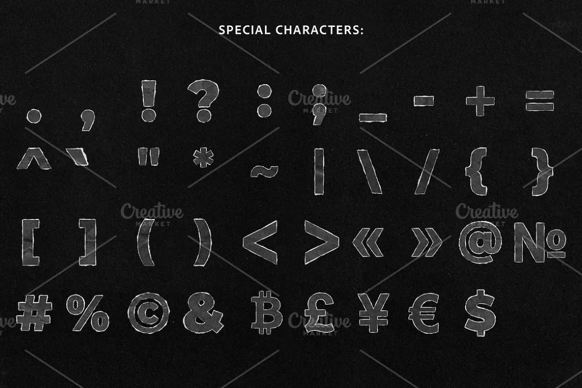 Cutout Paper Letter, Number, Symbols