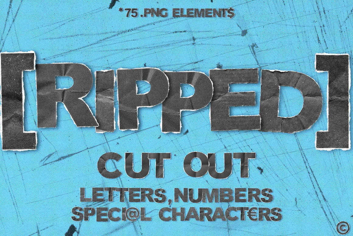 Cutout Paper Letter, Number, Symbols