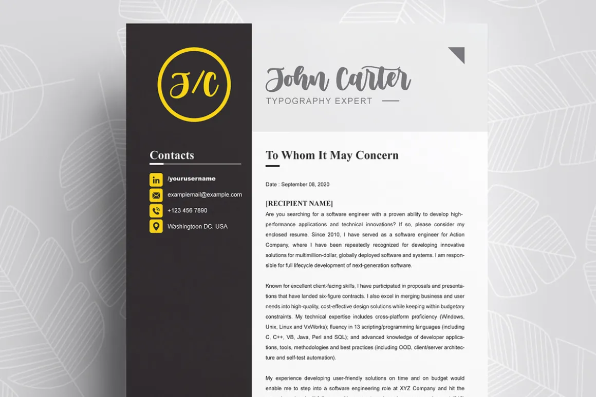 CV for Typography Expert | Resume