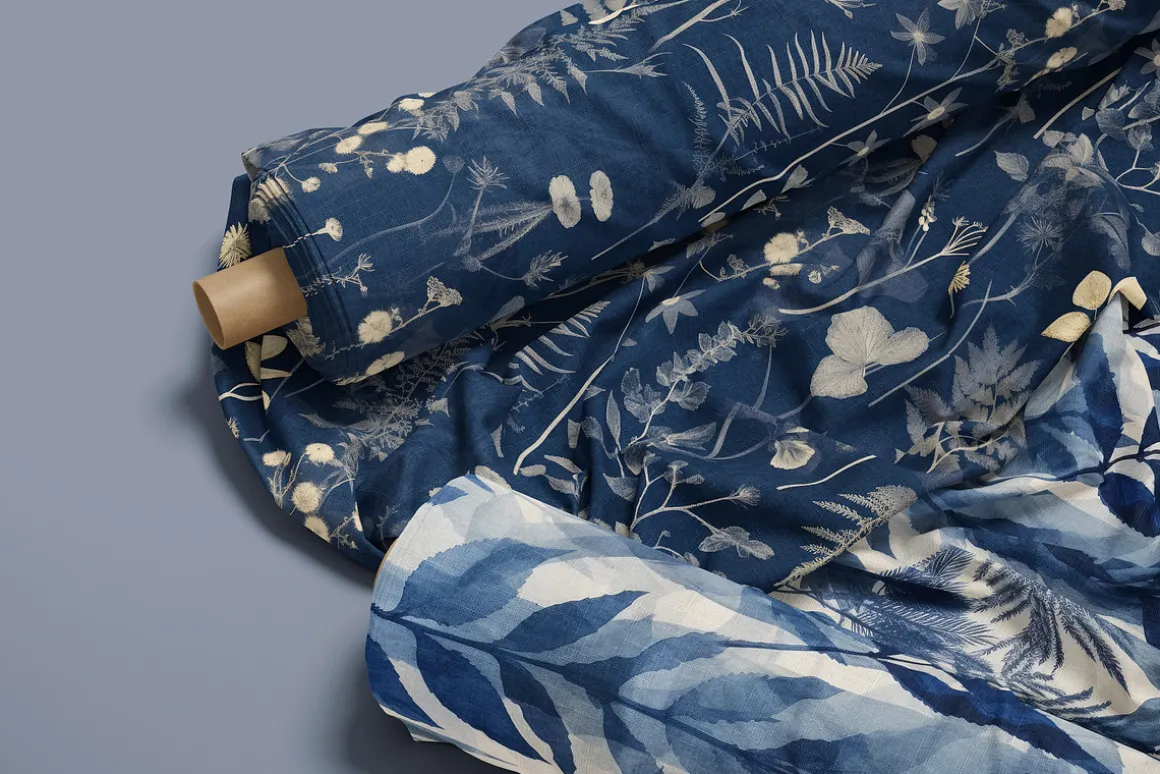 Cyanotype Set of Seamless Patterns