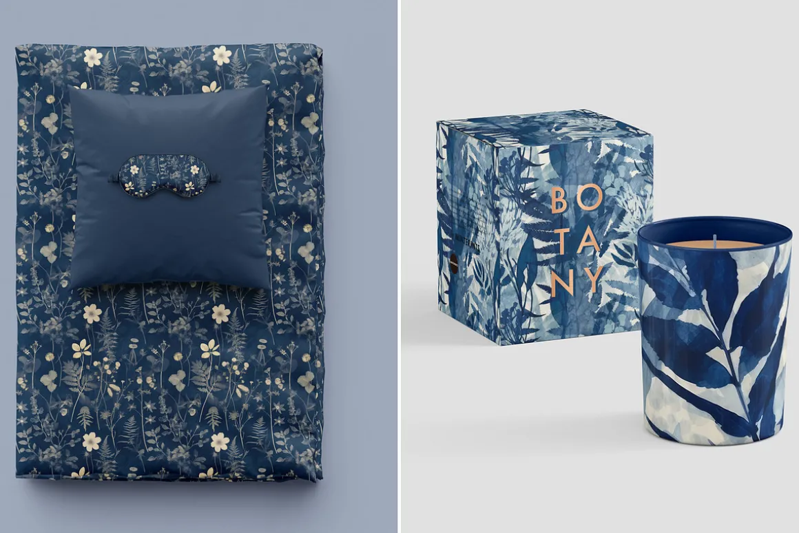 Cyanotype Set of Seamless Patterns