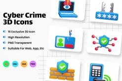 Cyber Crime 3D Icons