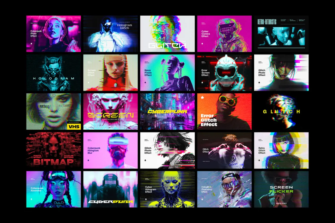 Cyberpunk Photoshop Effects Bundle