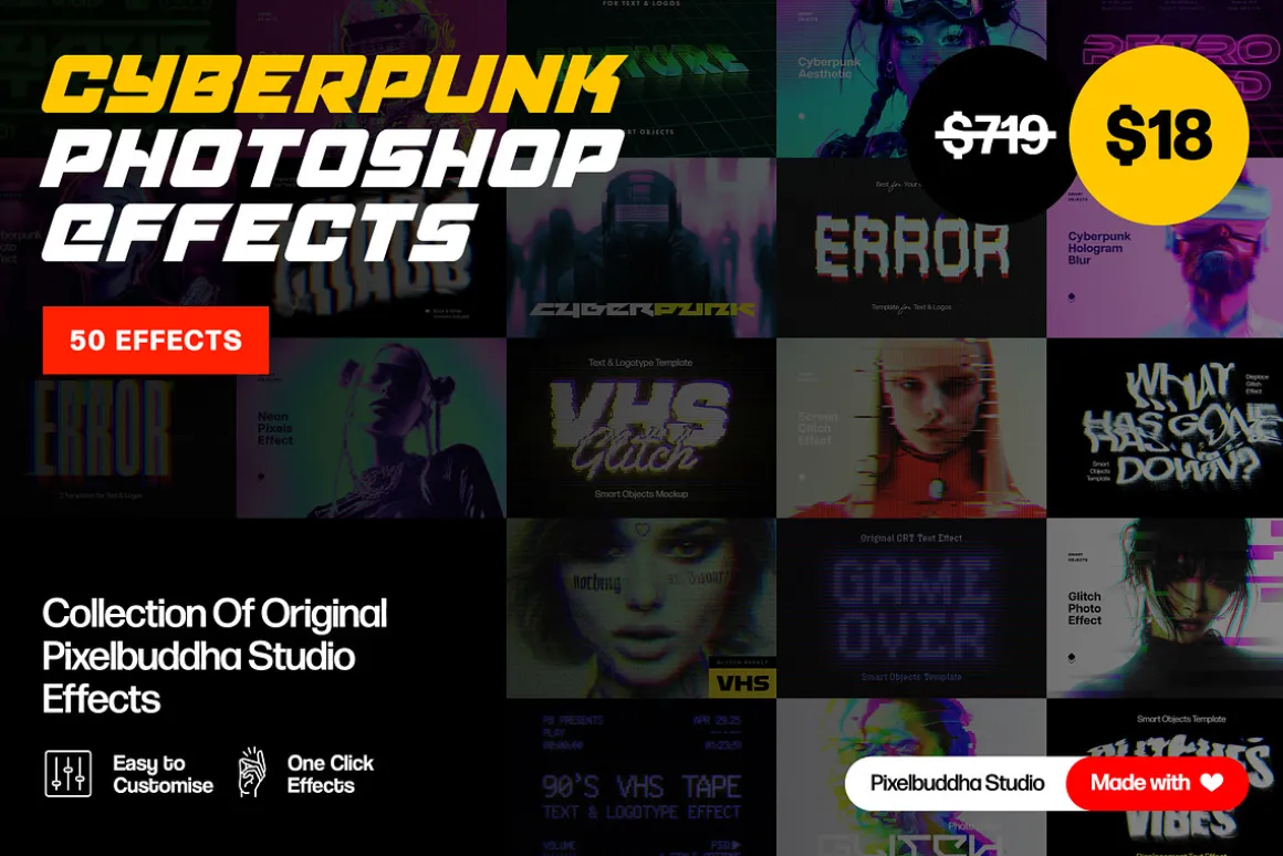 Cyberpunk Photoshop Effects Bundle