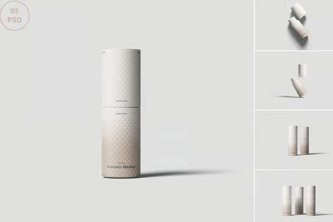 Cylinder Bottle Mockup