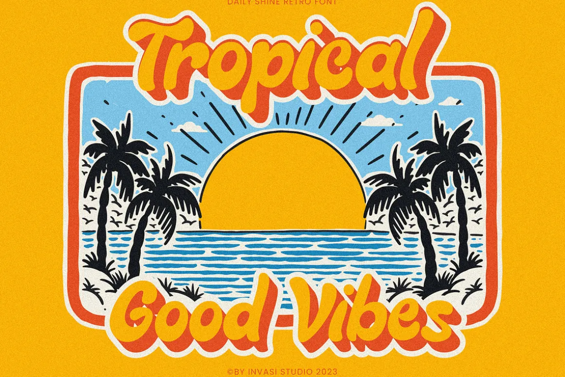 Daily Shine - Groovy Retro Font