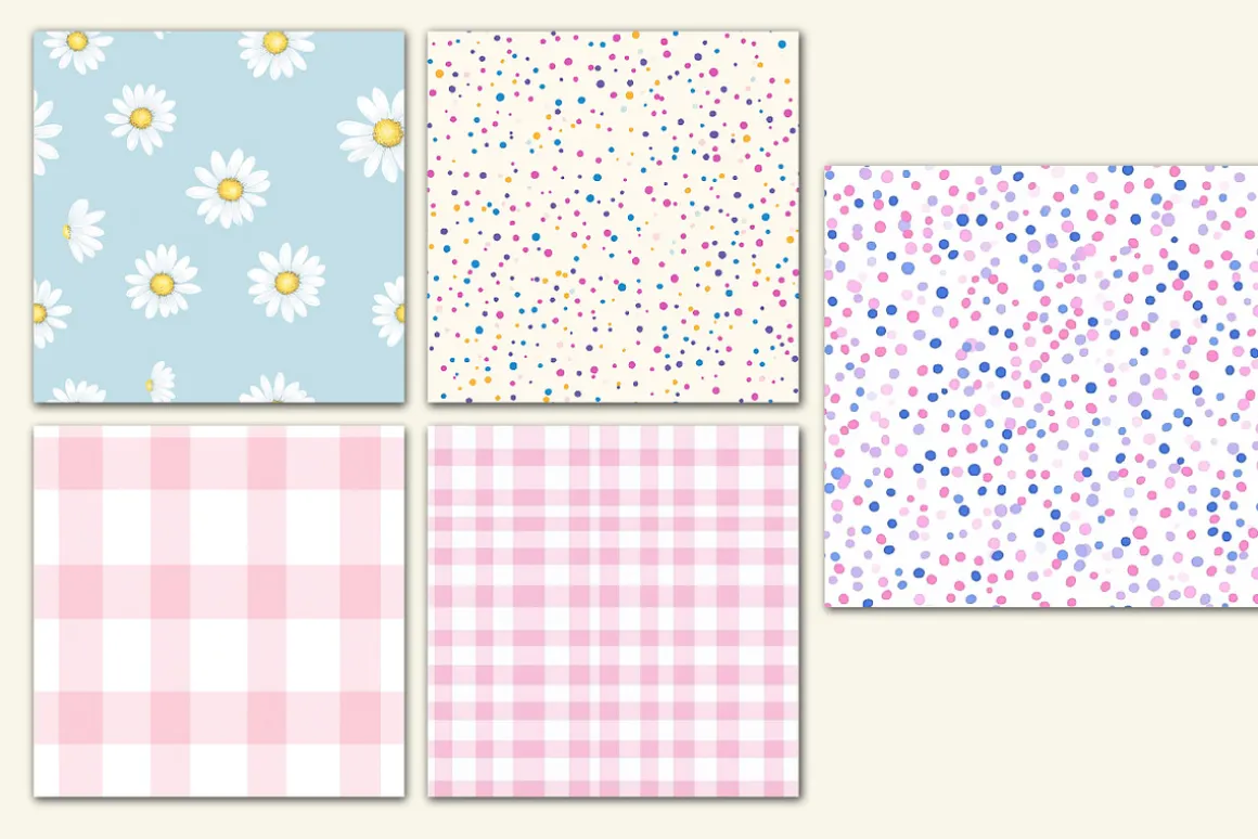 Daisy Floral Seamless Repeat Pattern