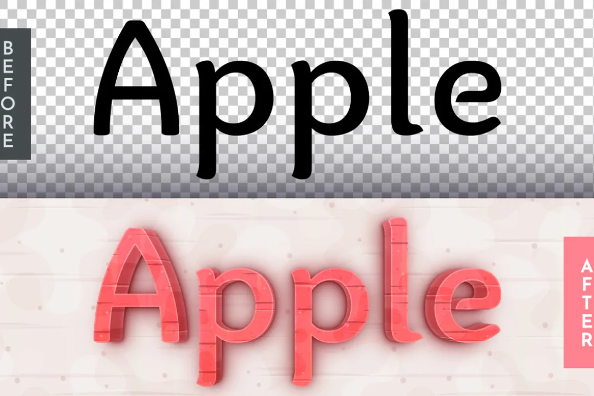 3D Apple Editable Text Effect