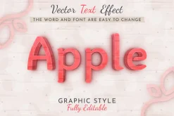 3D Apple Editable Text Effect