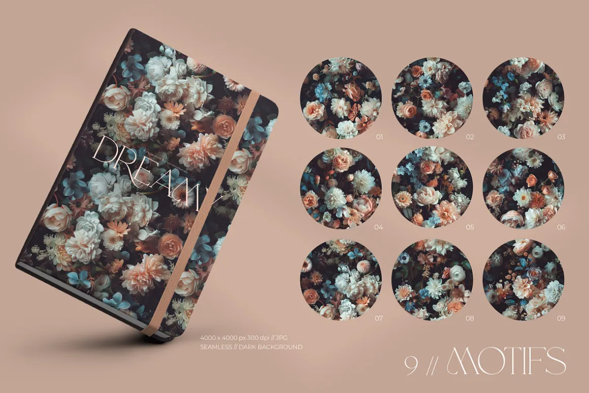 Dark floral patterns & prints