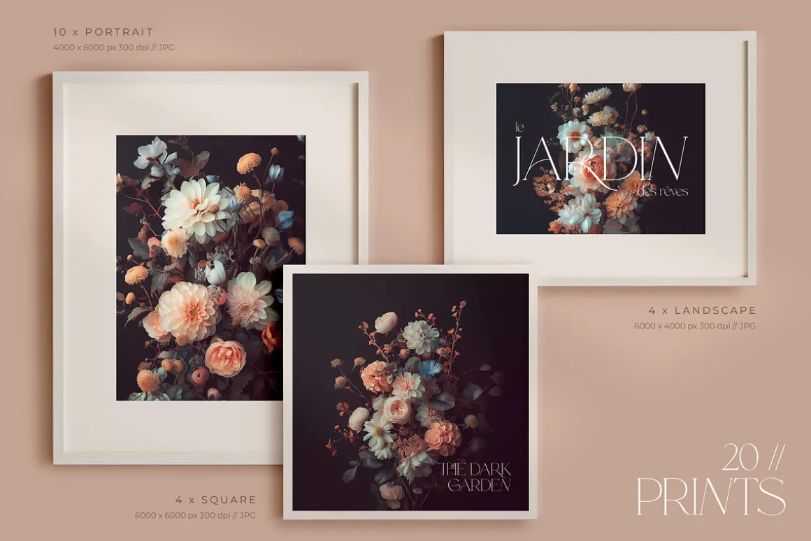 Dark floral patterns & prints