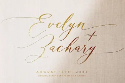 Darling Peach Wedding Heart Script