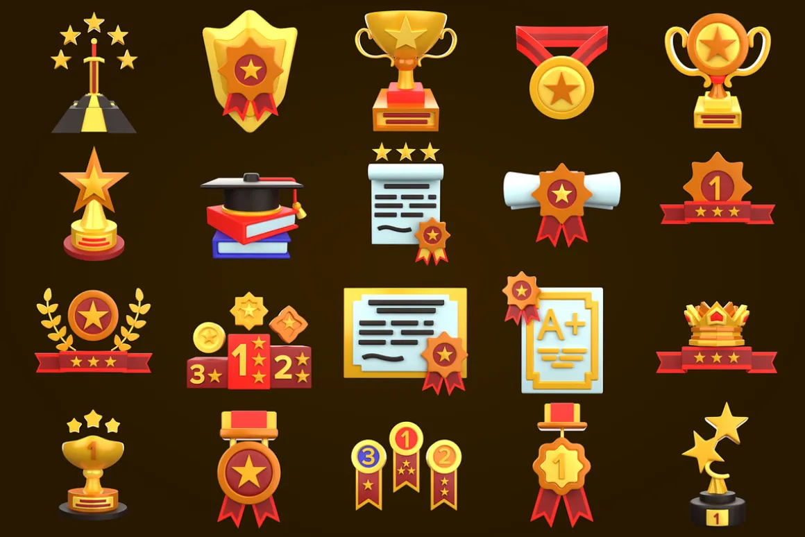 3D Award & Trophy Element