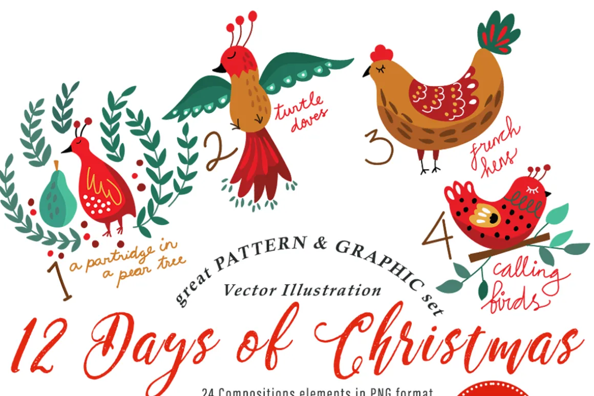 12 Days of Christmas Folk Art