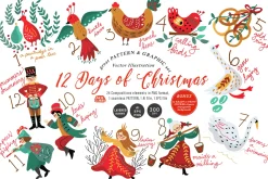 12 Days of Christmas Folk Art