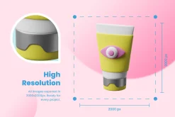 3D Beauty Care Icon Set
