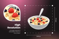 3D Breakfast Icon Set