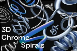 3D Chrome Spirals - Shapes & Object