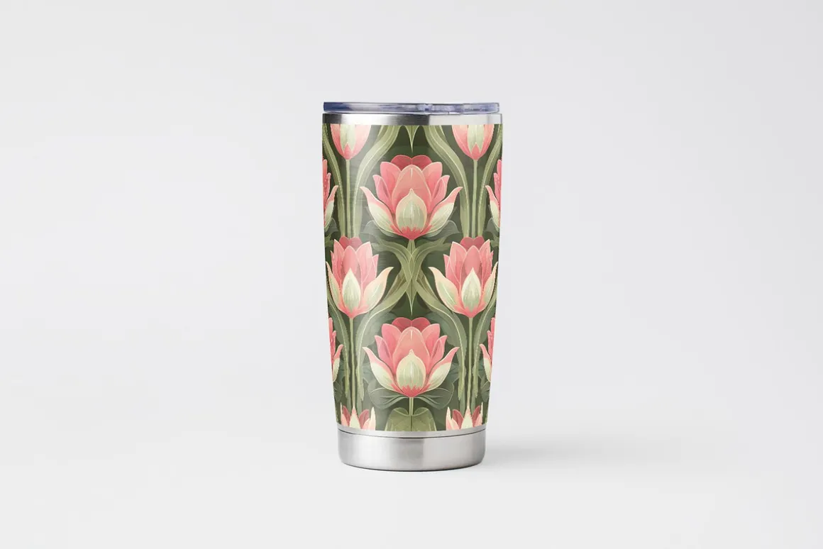 10 Deco Tulips Seamless Patterns