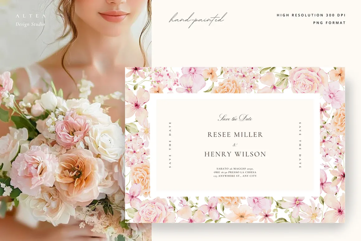 Delicate Pastel Watercolor Flowers