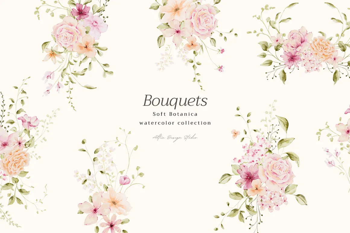 Delicate Pastel Watercolor Flowers