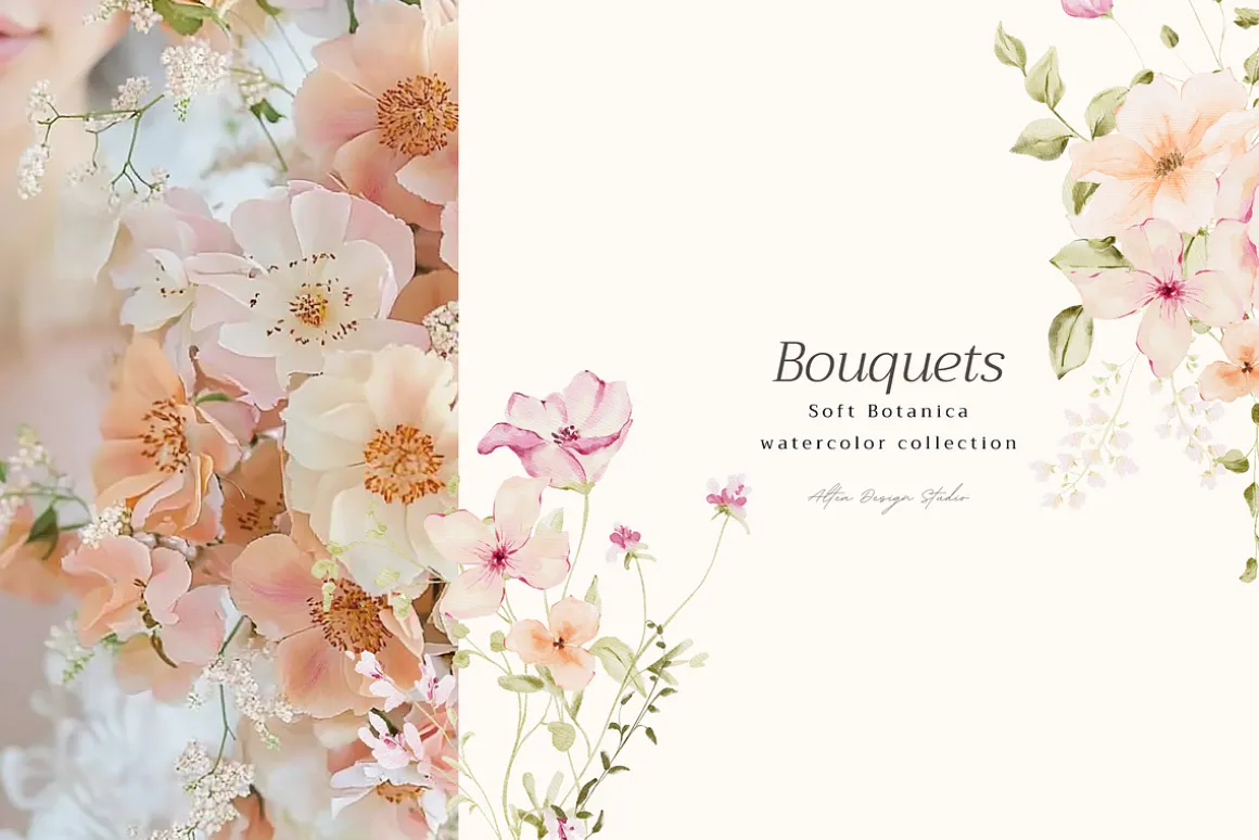 Delicate Pastel Watercolor Flowers
