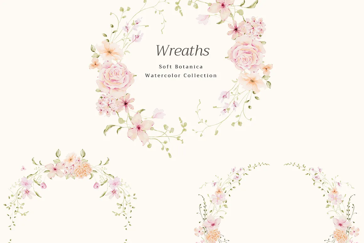 Delicate Pastel Watercolor Flowers