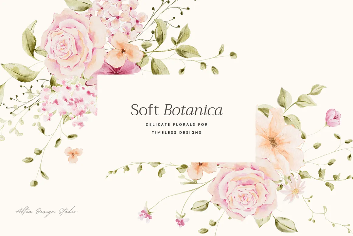 Delicate Pastel Watercolor Flowers