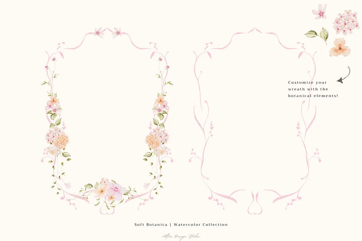 Delicate Pastel Watercolor Flowers