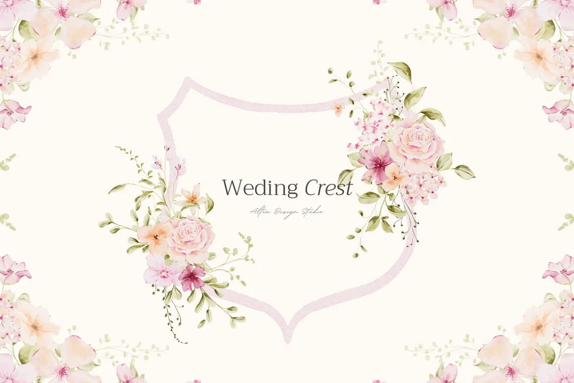 Delicate Pastel Watercolor Flowers