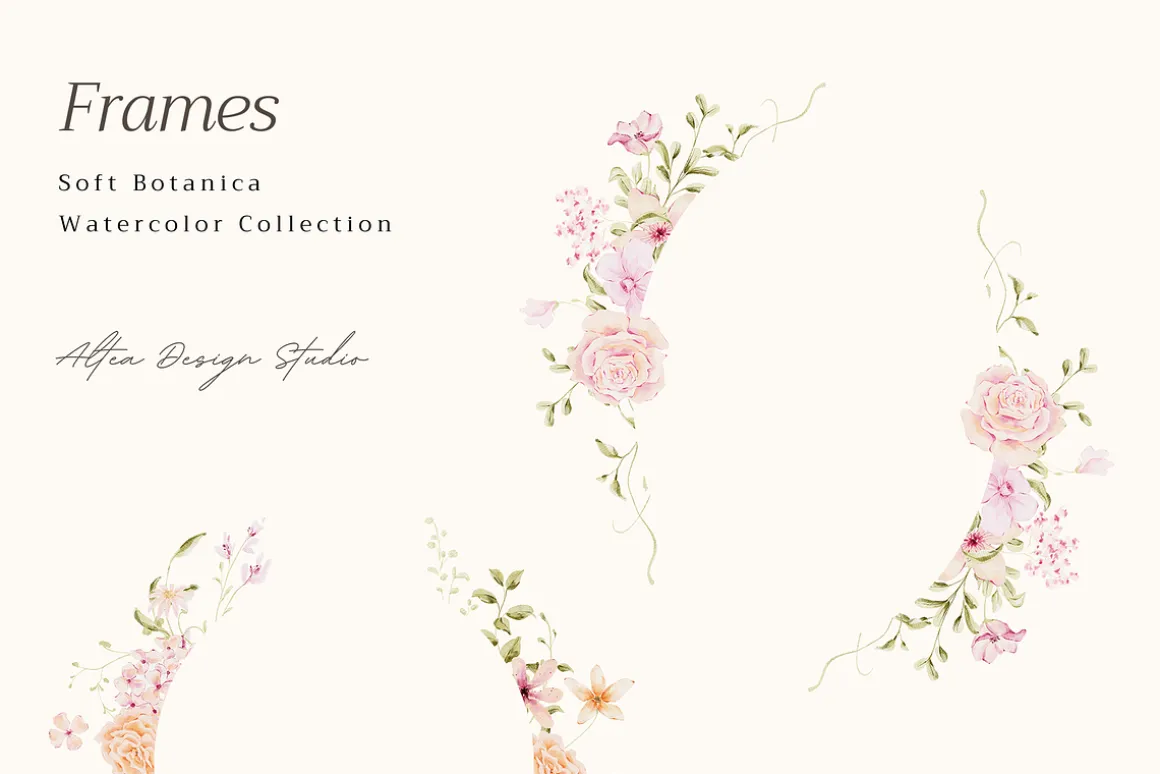 Delicate Pastel Watercolor Flowers