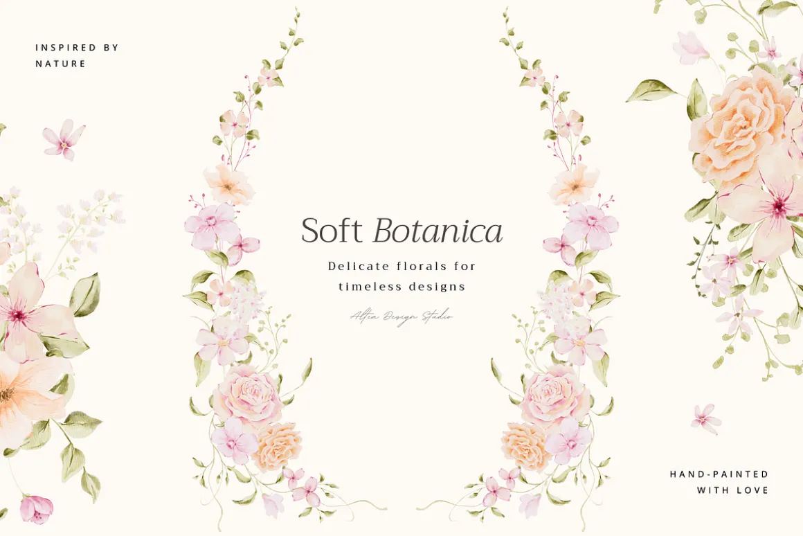 Delicate Pastel Watercolor Flowers