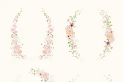Delicate Pastel Watercolor Flowers
