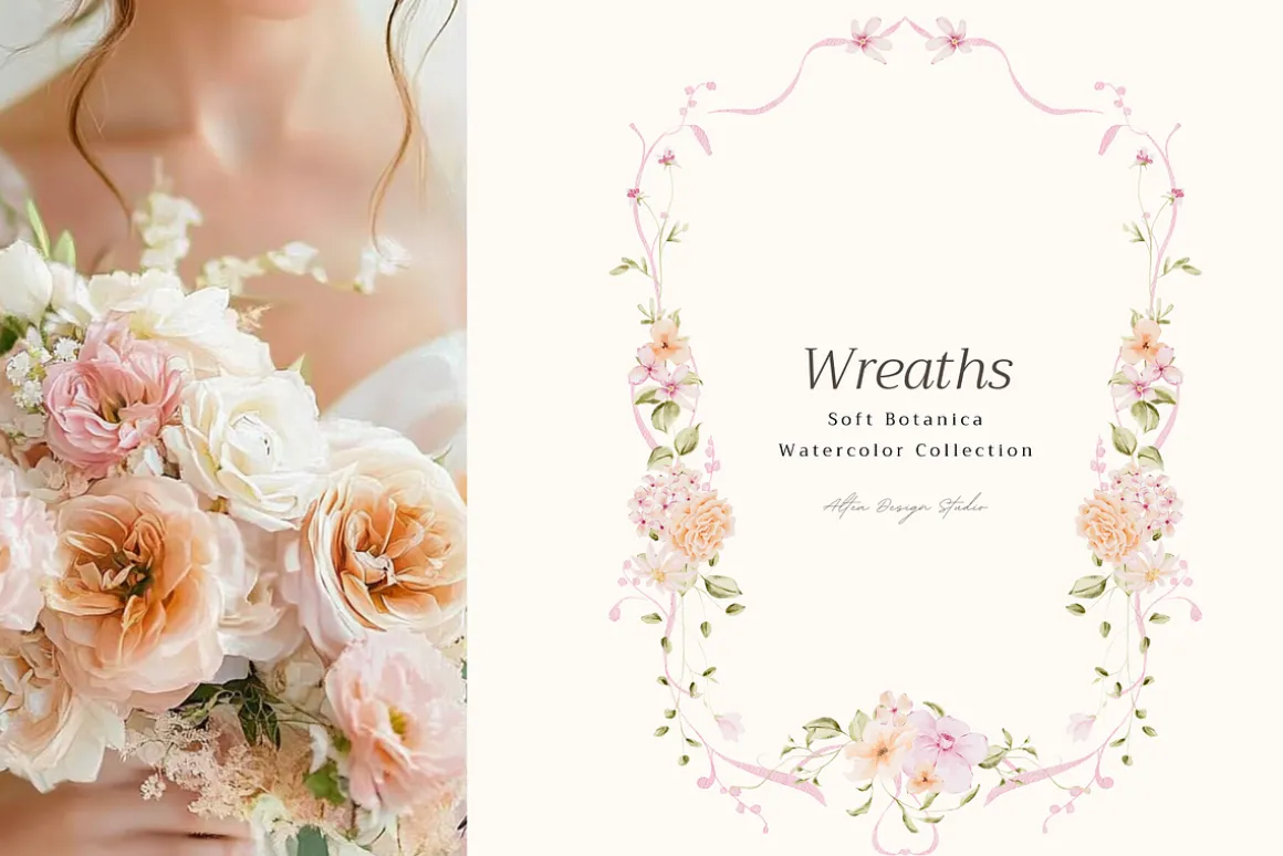 Delicate Pastel Watercolor Flowers