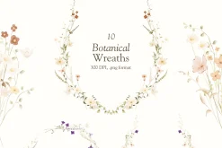 Delicate Watercolor Wildflowers