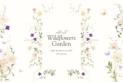 Delicate Watercolor Wildflowers