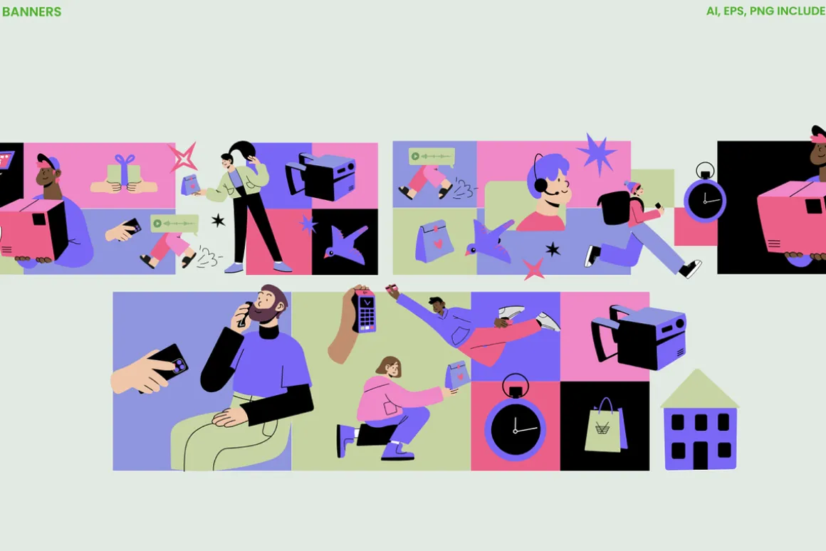Delivery Flat Characters