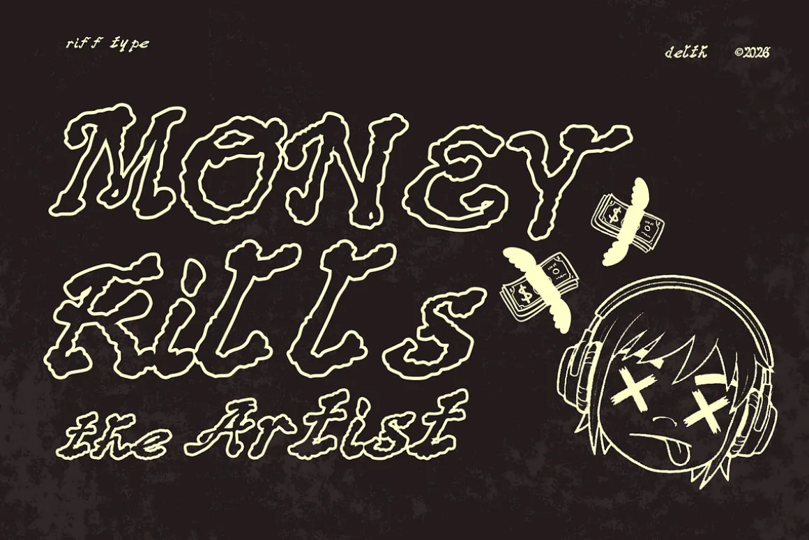 Delth - Gritty Shoegaze Font