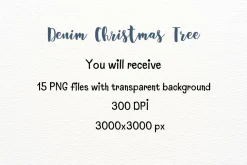 Denim Christmas Tree Clipart