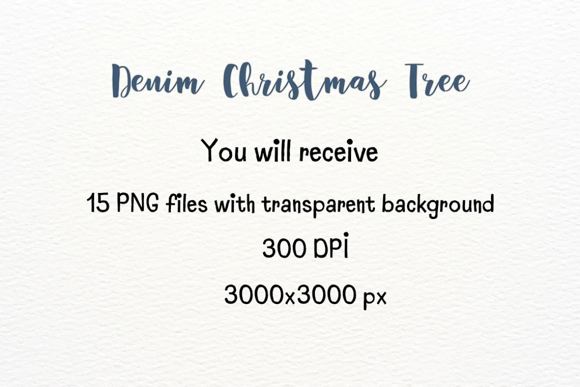 Denim Christmas Tree Clipart