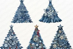 Denim Christmas Tree Clipart