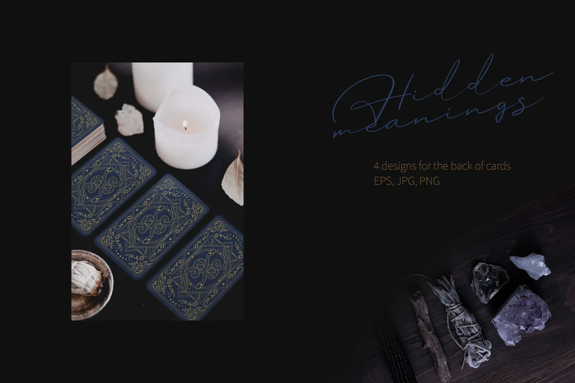 4 designs for back of tarot cards