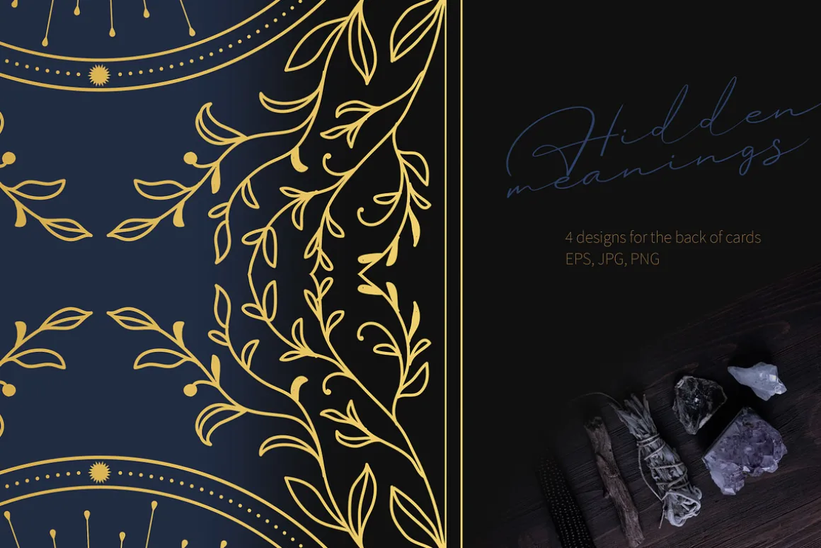 4 designs for back of tarot cards