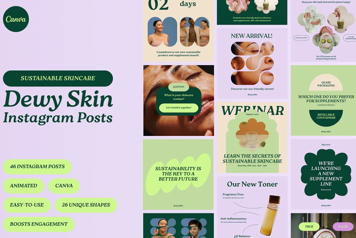 Dewy Skin Instagram Templates