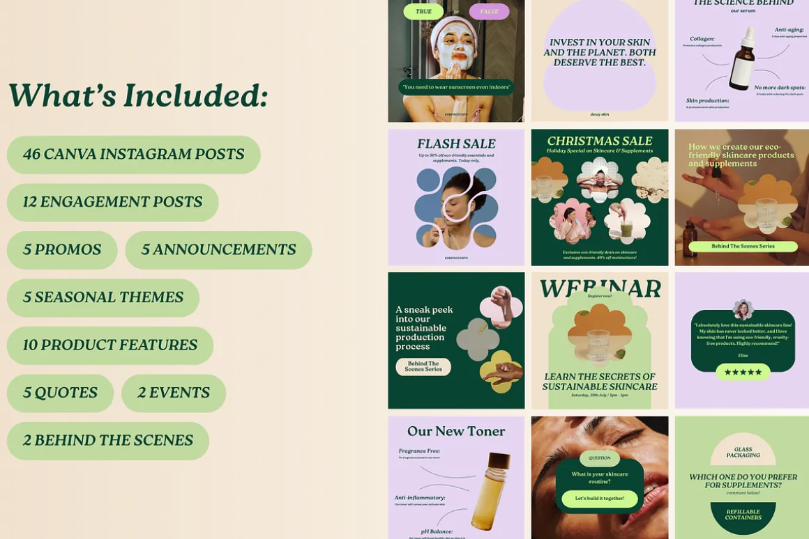 Dewy Skin Instagram Templates