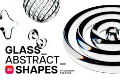3D Glass Abstract Shapes