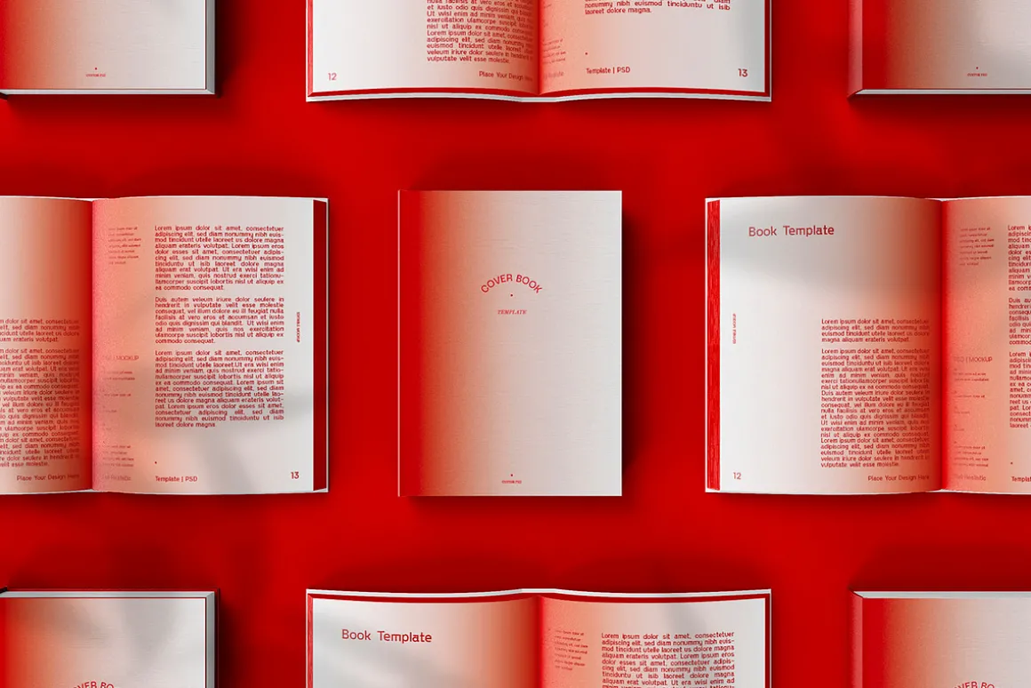 3d Hardcover Books Mockup