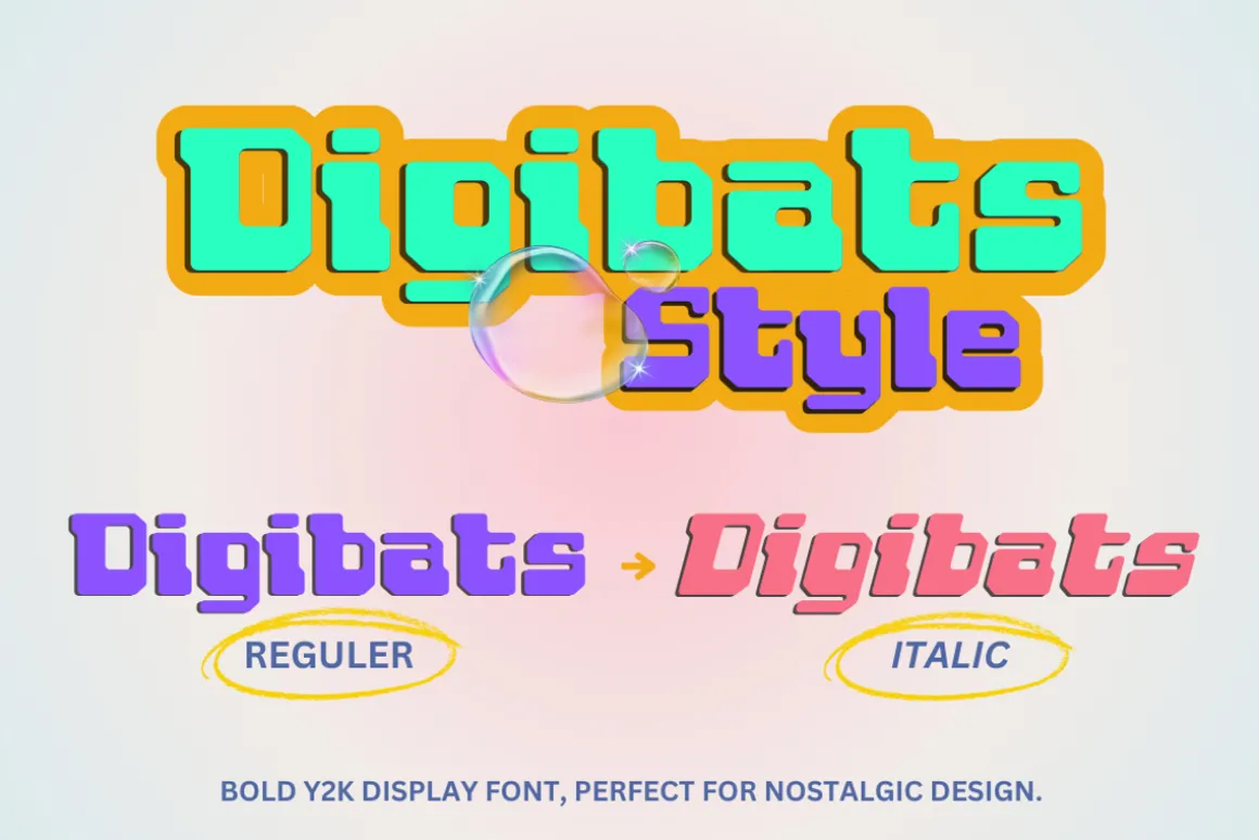 Digibats - Y2k Display Font