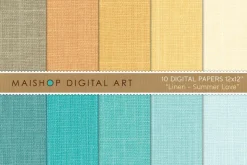 Digital Paper Linen Summer Love