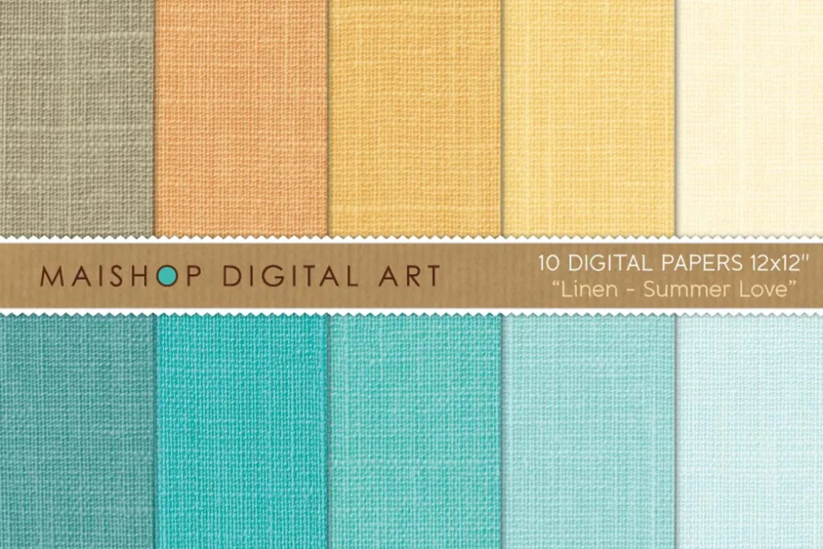 Digital Paper Linen Summer Love